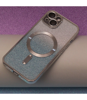 Glitter Chrome Mag ümbris iPhone 15 Plus 6,7 jaoks hõbedane gradient