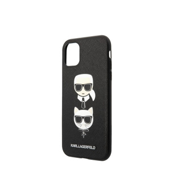 Karl Lagerfeld dėklas iPhone 11 Pro KLHCN58SAKICKCBK must harddėklas Saffiano Karl-Choupette Head