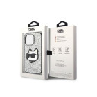 Karl Lagerfeld dėklas iPhone 14 Pro Max 6.7 KLHCP14XG2CPS hõbedane harddėklas Glitter Choupette Patch