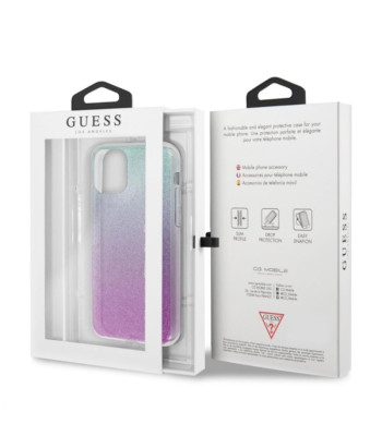 Guess ümbris iPhone 11 Pro jaoks GUHCN58PCUGLPBL Pink-Blue Hard Case Glitter Gradient