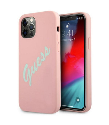 Guess Case iPhone 12 / 12 Pro 6.1 GUHCP12MLSVSPG roosa roheline kõva ümbris silikoonist Vintage