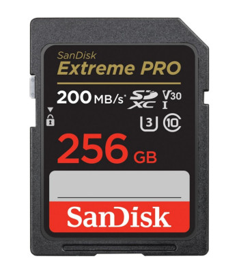SanDiski mälukaart 256 GB SDXC Extreme Pro 200 / 140 MB/s C10 V30 UHS-I U3