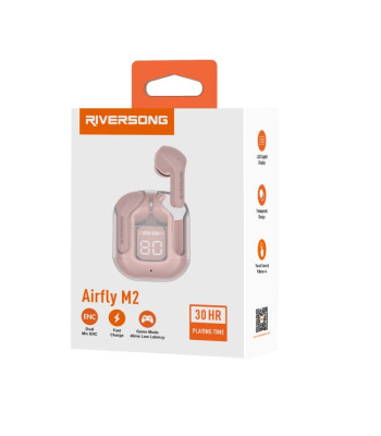 Riversong Bluetooth kõrvaklapid AirFly M2 TWS roosad EA233