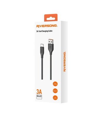 Riversong kaabel Beta 09 USB - microUSB 1.0m 3A must CM85