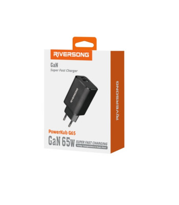 Riversong seinalaadija PowerKub G65 65W 1x USB 1x USB-C must AD96-EU