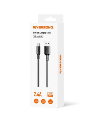 Riversong kaabel Zeta USB - microUSB 1.0m 2.4A must CM118