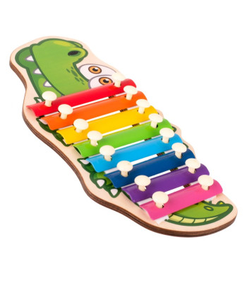 Värvilised puidust taldrikud lastele krokodillile