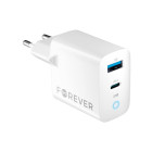 Forever TC-06-20AC PD QC laadija 1x USB-C 1x USB 20W valge