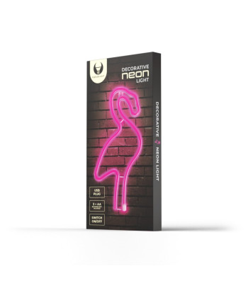 Neoon LED lamp Flamingo roosa nahkhiir + USB FLNE18 Forever Light