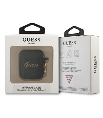 Guessi telefoniümbris AirPods GUA2SSSK must Silicone Vintage Script