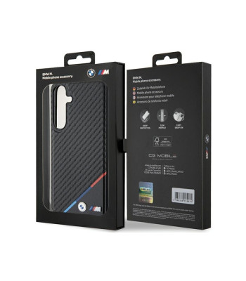 BMW ümbris Samsung Galaxy S24 mustale autole Tricolor Line MagSafe