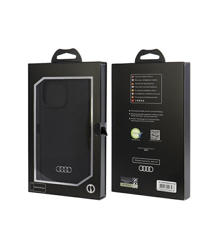 Audi ümbris iPhone 15 Pro Max 6.7 mustale silikoonümbrisele