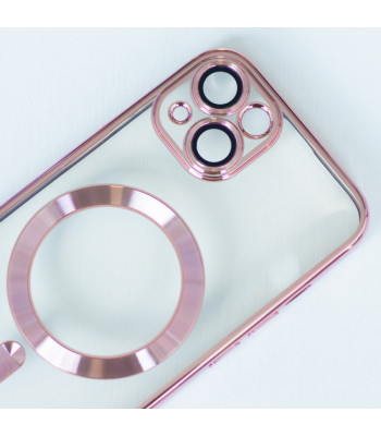 Värviline Chrome Mag ümbris iPhone 11 jaoks roosa kuld