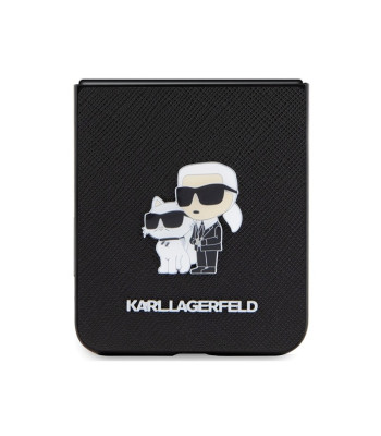Karl Lagerfeldi ümbris Samsung Galaxy Z Flip 5 KLHCZF5SAKCNPK KARL HC SAFFIANO KC PIN BLACK jaoks