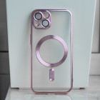 Värviline Chrome Mag ümbris iPhone 14 6.1 roosa kullaga