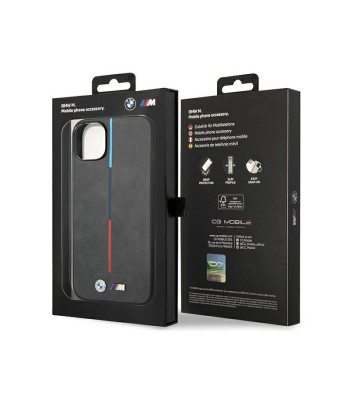 BMW ümbris iPhone 14 Plus 6.7 BMHMP14M22PVTA halli kõva ümbrisele Quilted Tricolor MagSafe