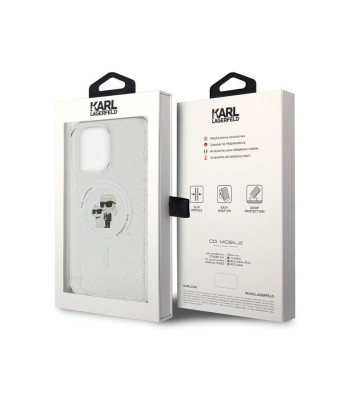 Karl Lagerfeldi ümbris iPhone 14 Pro Max 6.7 KLHMP14XHGKCNOT läbipaistev HC Magsafe IML KC Glitter jaoks
