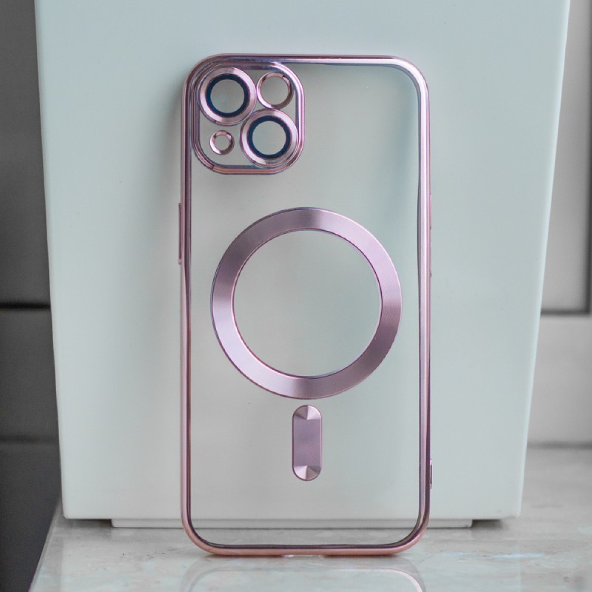 Värviline Chrome Mag ümbris iPhone 12 Pro Max 6.7 roosa kullaga