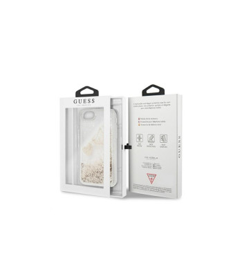Guess ümbris iPhone SE 2022 / SE 2020 / 7/8 GUOHCI8GLHFLGO kõva ümbris kuldne Charms 2 Liquid Glitter