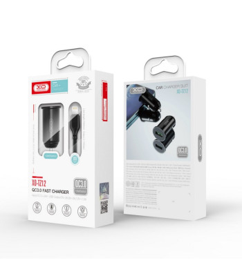 XO autolaadija TZ12 QC 3.0 18W 1x USB must + USB-C kaabel