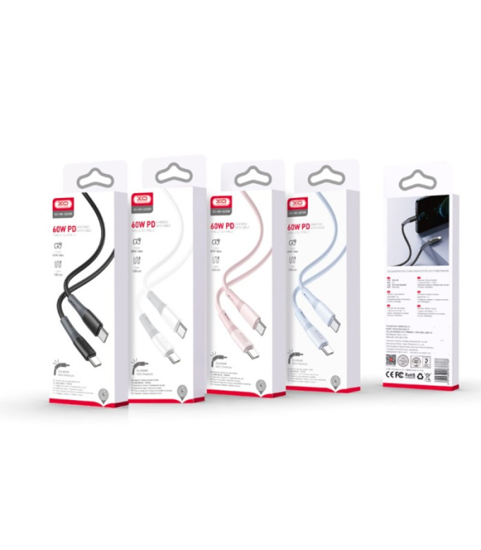 XO kaabel NB-Q226B USB-C - USB-C 1m 60W, must
