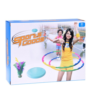 Spordikomplekt 5in1 Hula Hoop ketas hüppenööriga pallid shuttlecock SP0769