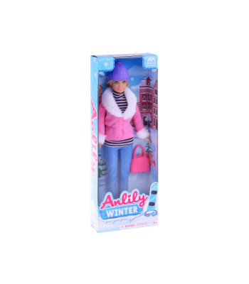 Anlily Fashionable Doll talveriietes + käekott ZA4302