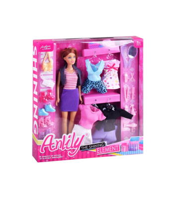 Anlily Doll koos riidekomplektide, kingade aksessuaaridega ZA2457