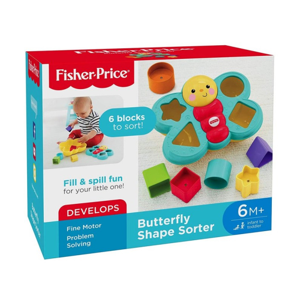 Fisher-Price värvilised liblikasorteerimisplokid ZA3627