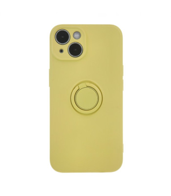 Telefono dėklas su pirštų laikikliu, skirtas Samsung Galaxy A55 5G, geltonos spalvos