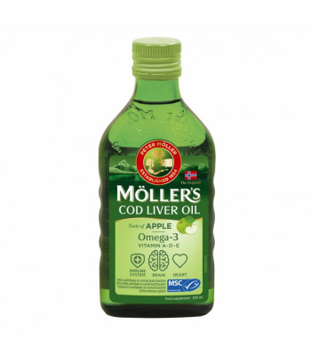 Mollers obuolių skonio skysti žuvų taukai  250 ml