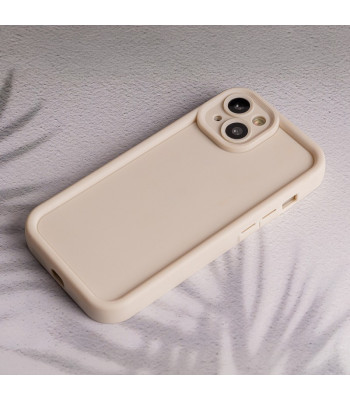 Dėklas su paaukštintais kraštais RIM TPU telefonuisSamsung Galaxy M15 5G, smėlio spalvos