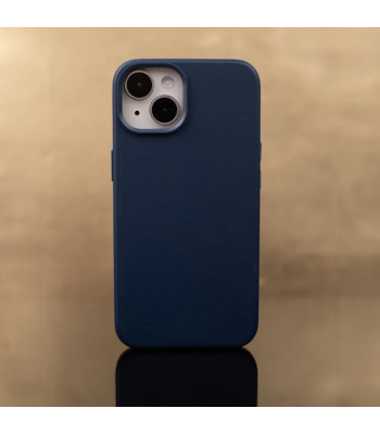 Magnetinis odinis dėklas Mag Leather, skirtas iPhone 16 Plus 6,7, tamsiai mėlynas