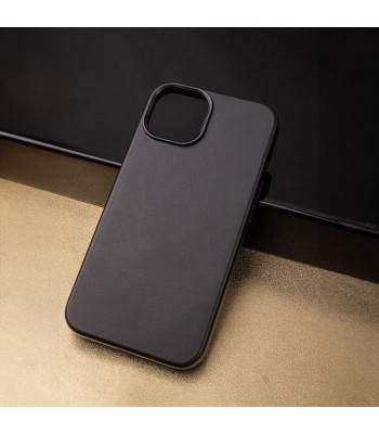 Magnetinis odinis dėklas Mag Leather, skirtas iPhone 16 Pro Max 6,9, juodas