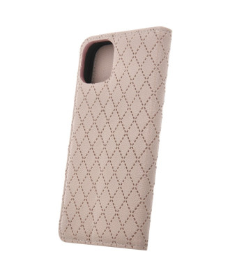 Telefono dėklas knygelė Smart Caro, skirtas iPhone 16 Pro 6,3 smėlio spalvos