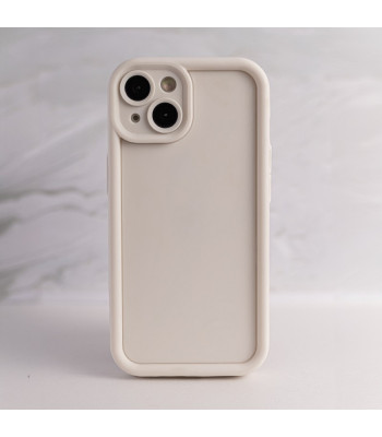 Dėklas su paaukštintais kraštais Rim TPU telefonui iPhone 15 6,1 smėlio spalvos