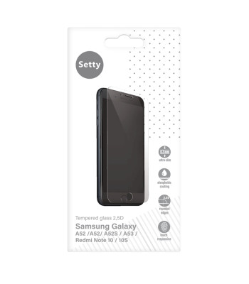 Setty grūdintas stiklas 2,5 D, skirtas Samsung Galaxy A52 4G / A52 5G / A52S 5G / A53 5G / raudonos spalvos mi