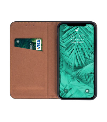 Natūralios odos Smart Pro dėklas, skirtas iPhone 16 6,1 juodas