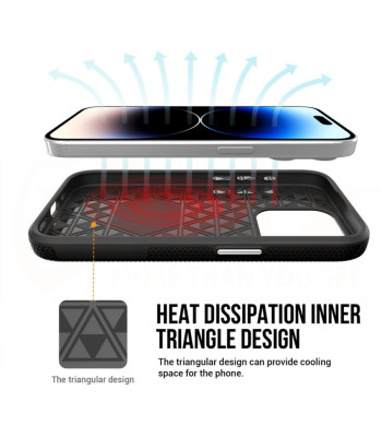 Dėklas Vmax Triangle su trikampių raštu, skirtas  iPhone 16 Plus 6,7 juodas