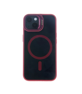 Magnetinis dėklas su papildoma kameros apsauga, skirtas iPhone 16 Pro Max 6,9, kaštoninės spalvos