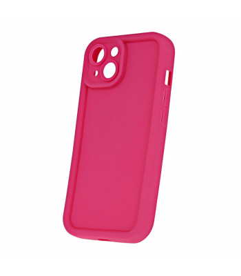 Dėklas su paaukštintais kraštais Rim TPU telefonui iPhone 15 6,1 rožinės spalvos