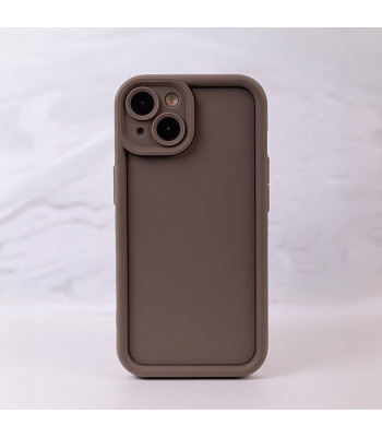 Dėklas su paaukštintais kraštais Rim TPU telefonui iPhone 7 8 SE 2020 SE 2022 rudos spalvos