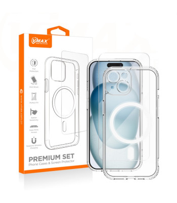 Vmax rinkinys, magnetinis dėklas + 2,5D aukščiausios kokybės stiklas, skirta Samsung Galaxy S24 Plus