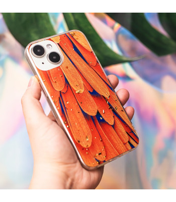 Telefono dėklas Gold Glam, skirtas iPhone 12 12 Pro 6,1 oranžinis