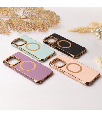 Magnetinis dėklas Circle Glam Mag telefonui iPhone 13 Pro 6,1 mėtų spalvos