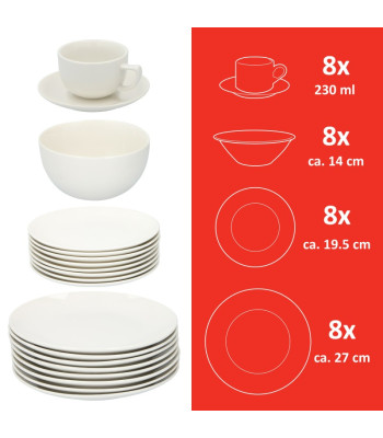 Vakarienės rinkinys Alpina, 40vnt, 8asm
