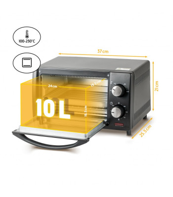 El.krosnelė, 10l, 800w, 2 kvarciniai šildymo elementai, laikmatis