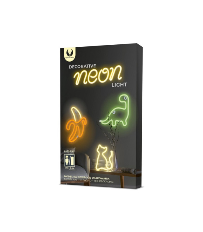 Neoninė LED lemputė BANANA balta geltona Šikšnosparnis + USB FLNE10 Forever Light