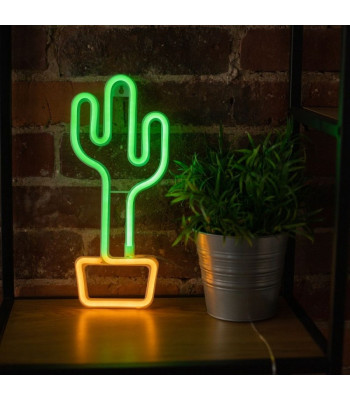 Neoninė LED lemputė CACTUS oranžinė žalia Šikšnosparnis + USB FLNEO2 Forever Light