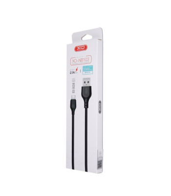 XO kabelis NB103 USB - microUSB 2,0 m 2,1A baltas